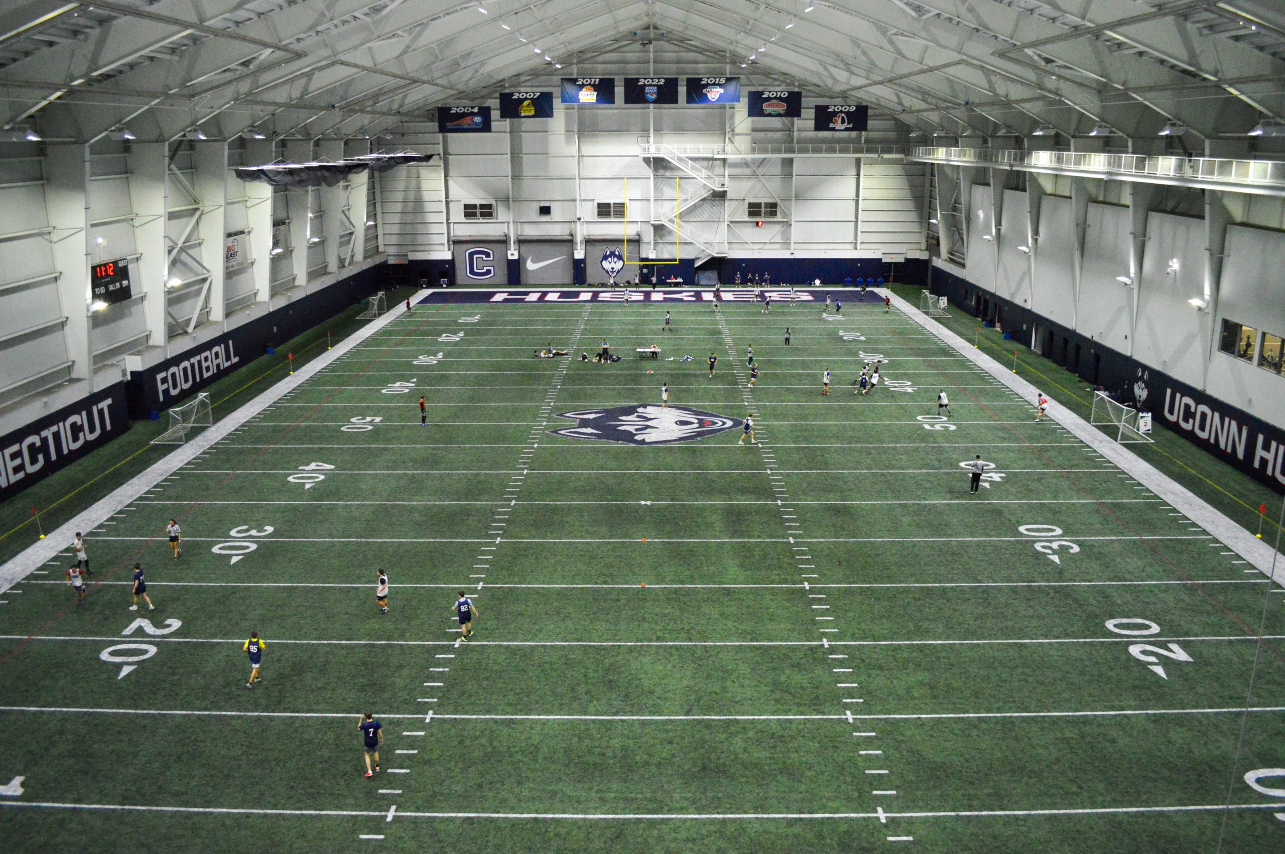 aerial view of athletes running in shenkman